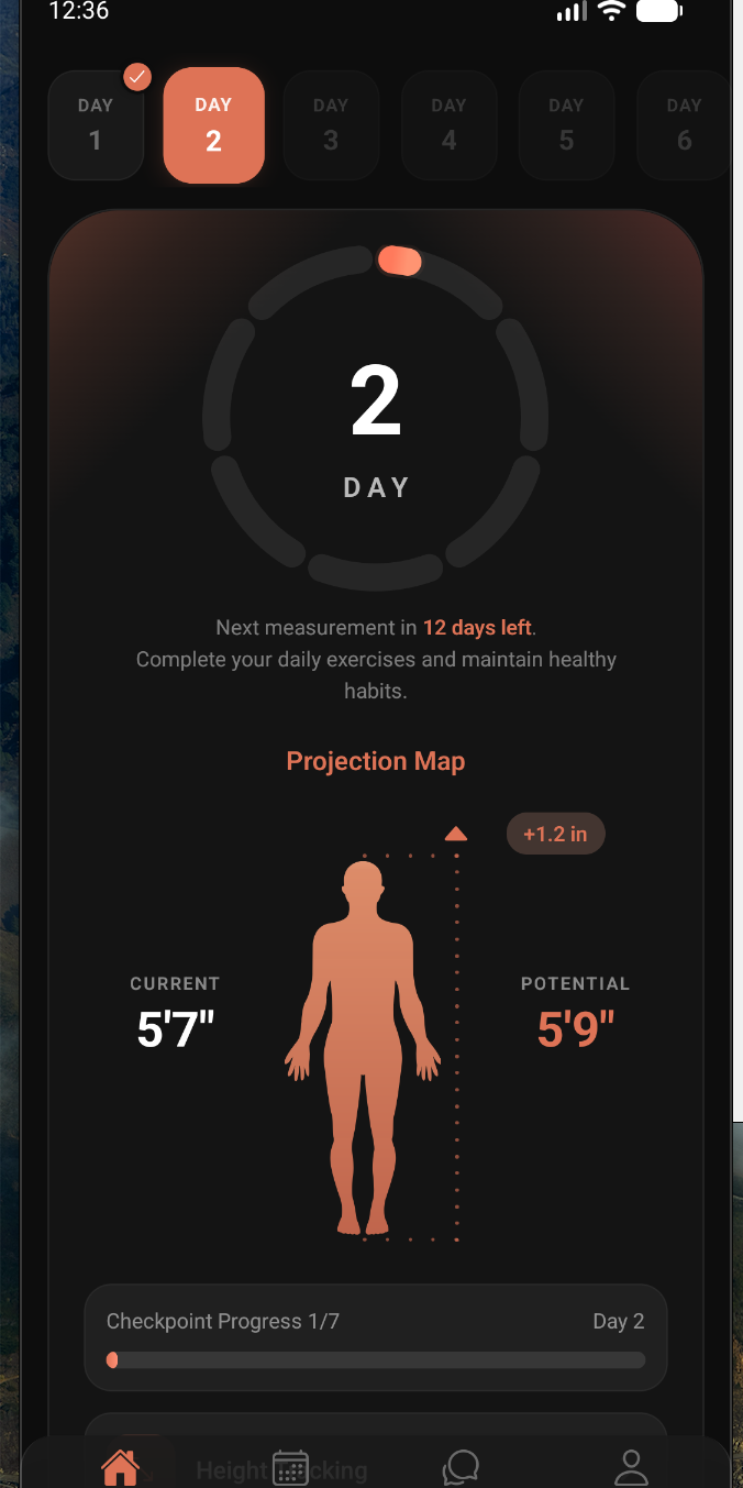 TallPosture Home screen